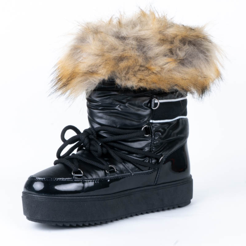 FUR TRIM BOOTS BLACK - My Ladida Boutique