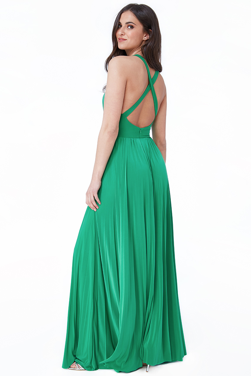 HALTER NECK CRISS CROSS BACK MAXI DRESS - My Ladida Boutique