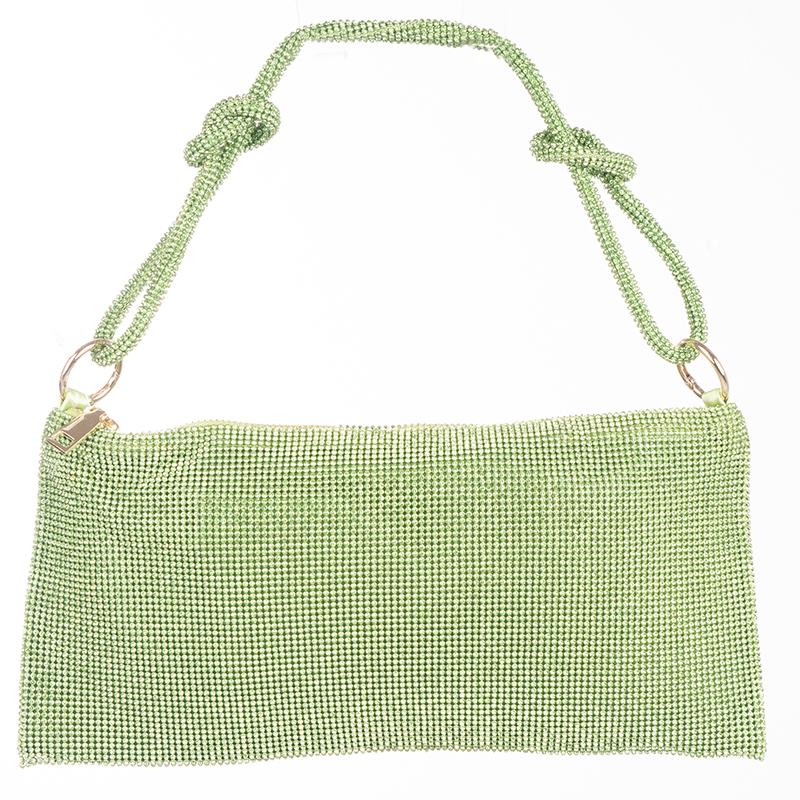 HERA CRYSTAL MESH BAG GREEN - My Ladida Boutique