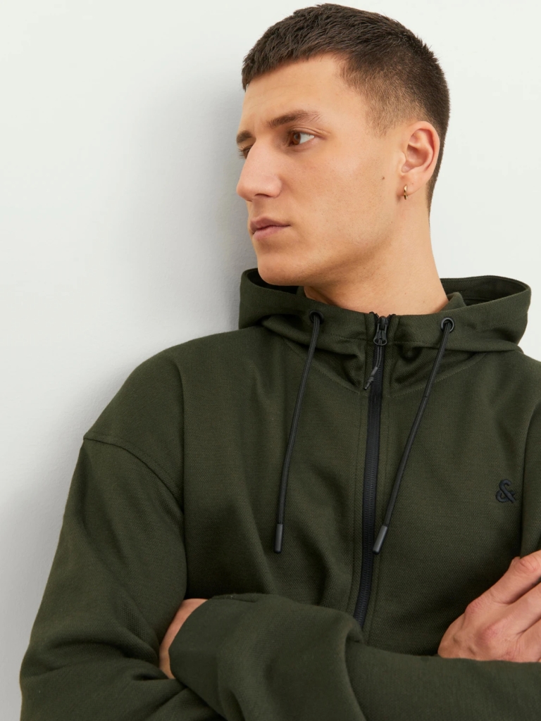 JACK JONES JJEJAX SWEAT ZIP HOOD NOOS - Natiotis