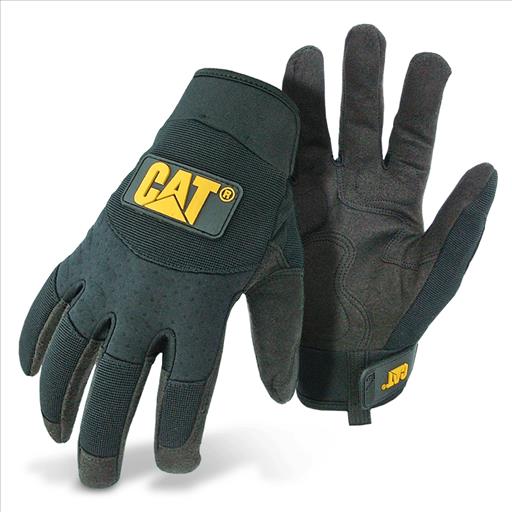 GLOVE CAT012211L PU SYNTHETIC LEATHER PADDED PALM W/SPANDEX BACK UTILITY  , SIZE LARGE