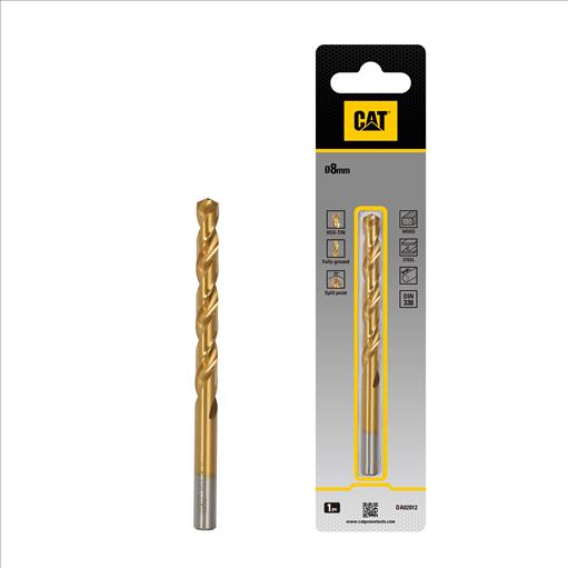 CAT DA02012 HSS Drill bit 8mm x 117mm Pack1 WOOD , STEEL , PVC , DIN338