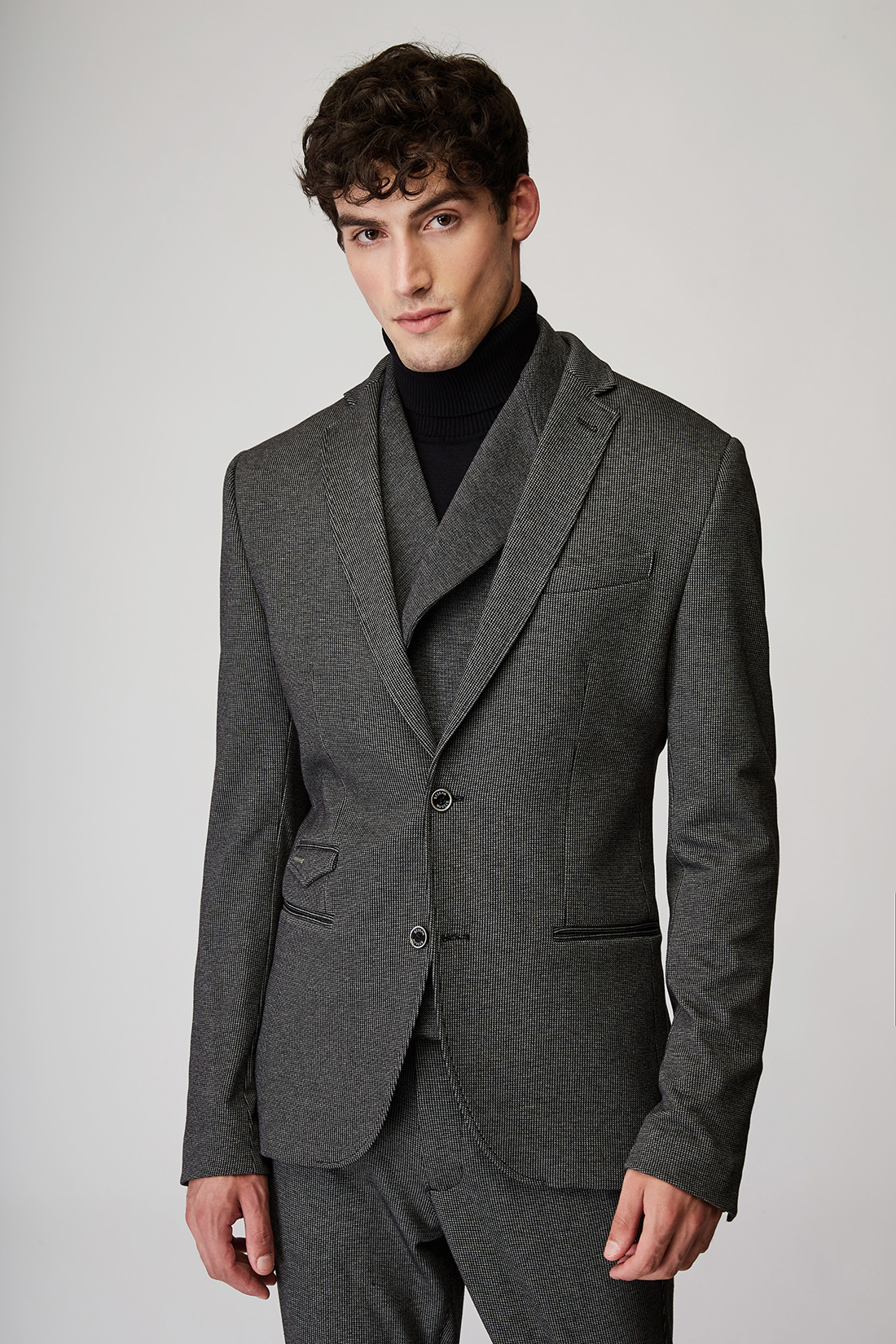 STEFAN BIRDS-EYE TEXTURED BLAZER - MORK