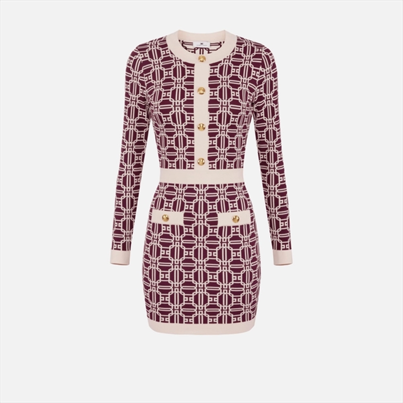 ELISABETTA FRANCHI, Jacquard logo mini-dress