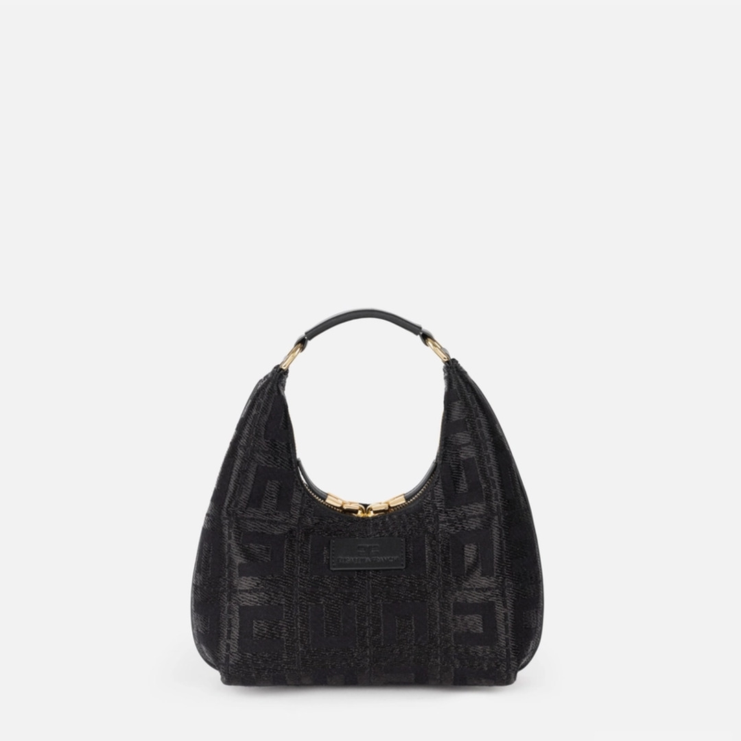 ELISABETTA FRANCHI, Hobo bag in jacquard fabric