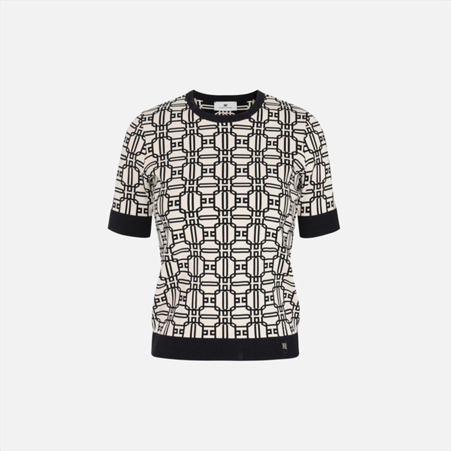 ELISABETTA FRANCHI, Jacquard viscose logo shirt