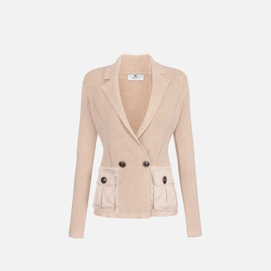 ELISABETTA FRANCHI, Blazer with pockets in technical voile fabric