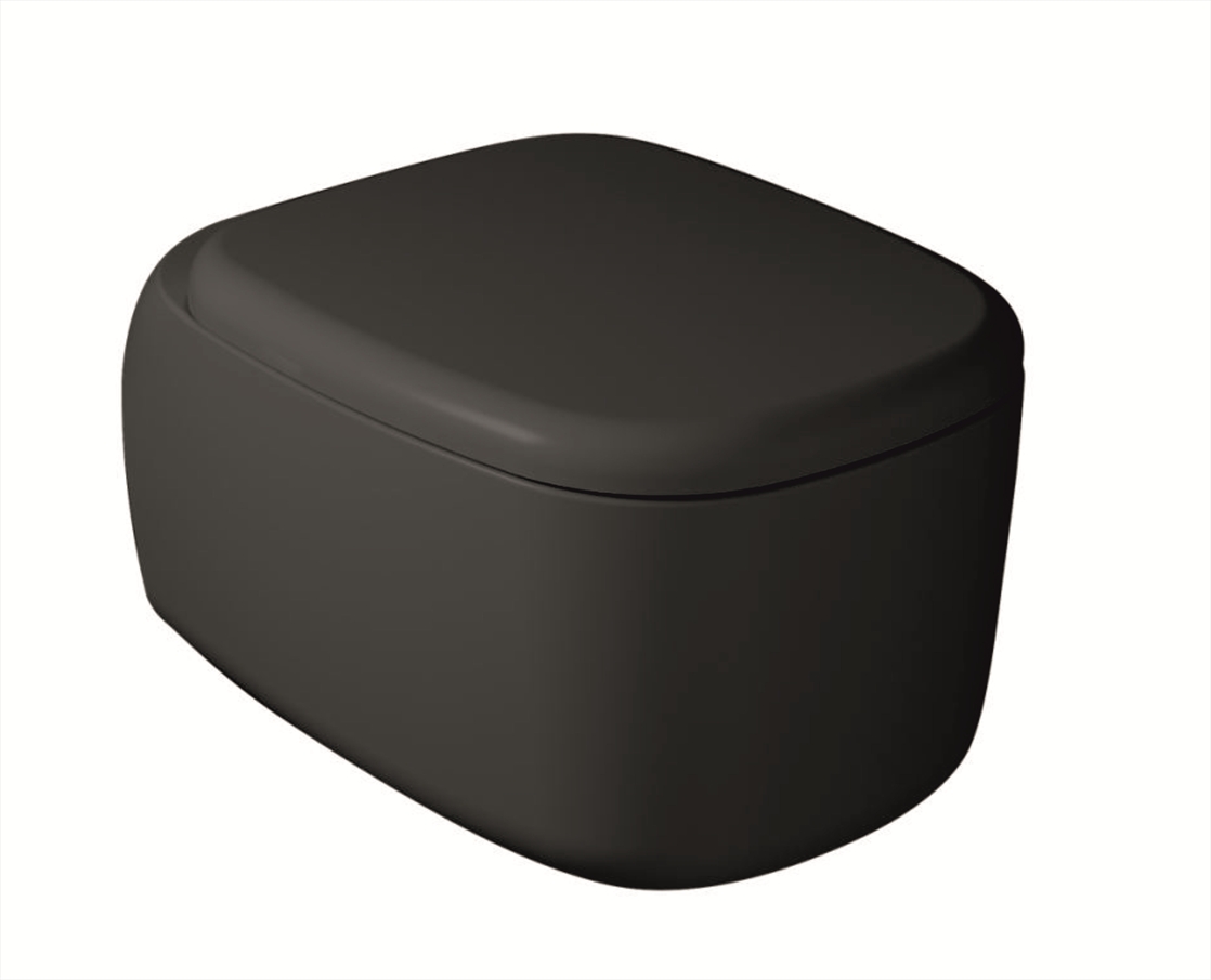 Susi Wall-hung Rimless Including Soft Closing Slim Seat Satin Black