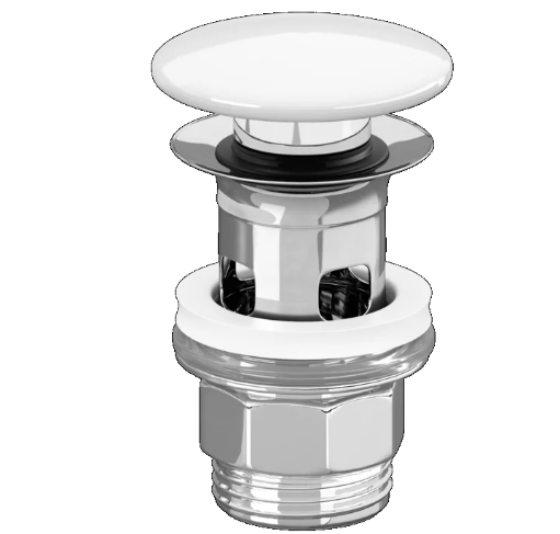 Push-to-open valve Ceramic Cover White Alpin