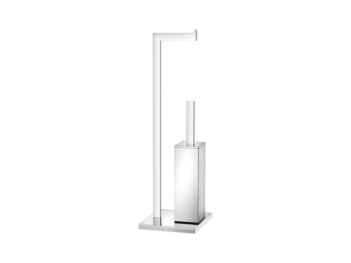 Standing Toilet Roll/Brush Holder Chrome