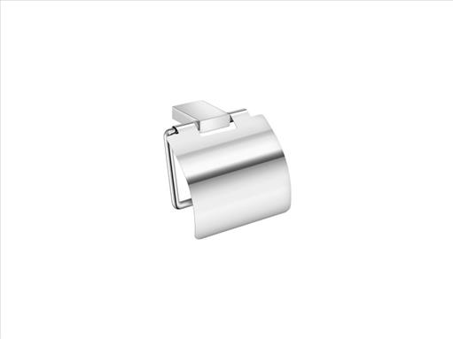 Academia Spare Toilet Roll Holder with cover Chrome