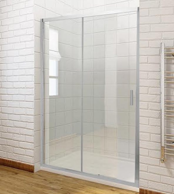 Sliding 114-118X200cm Clear Glass 6mm Chrome Clear Glass