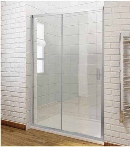 Sliding 154-158X200cm Clear Glass 6mm Chrome Clear Glass