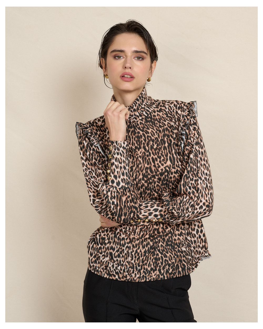 BLOUSE KNITTED ANIMAL PRINT
