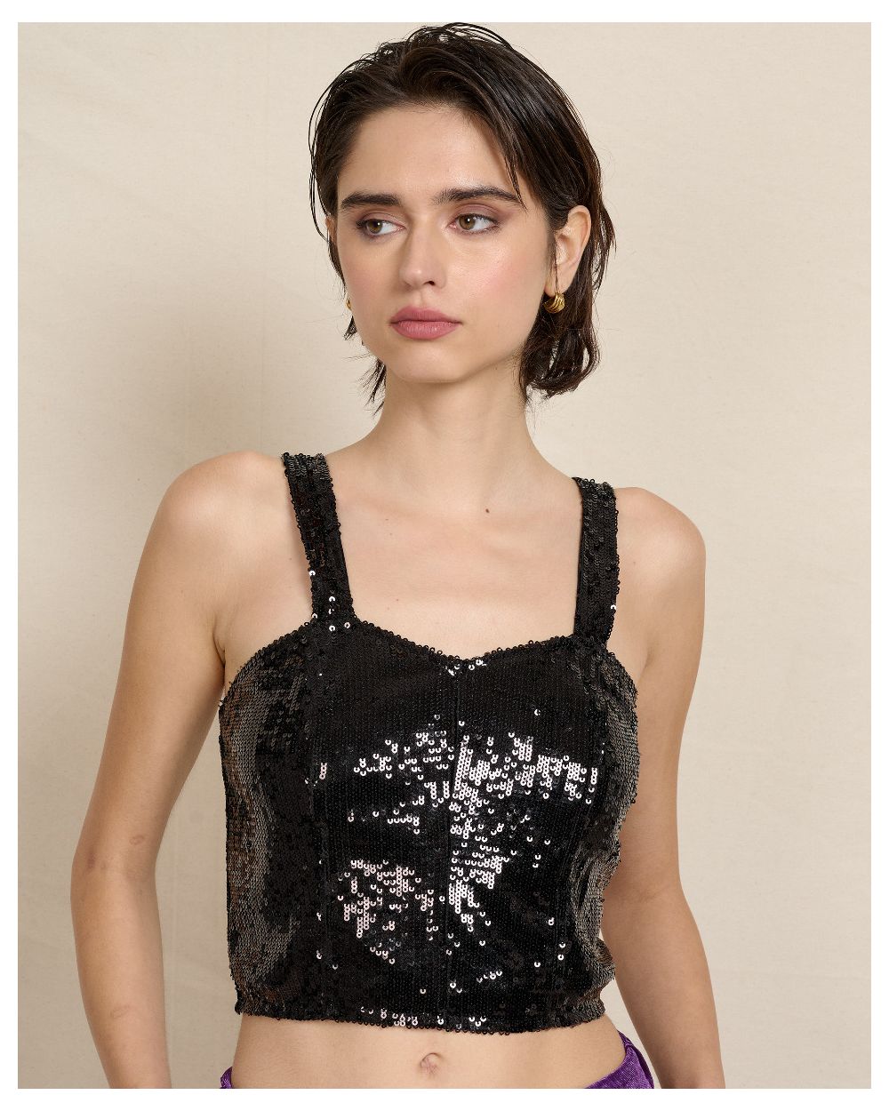 TOP CROPPED SEQUIN