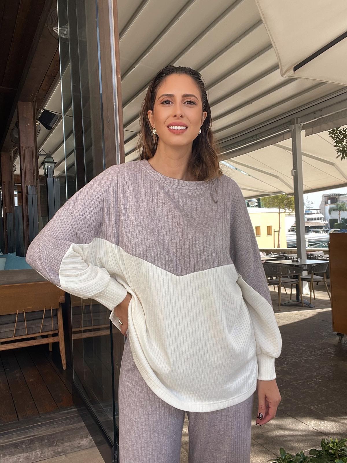 KNITTED BLOUSE RIBBED