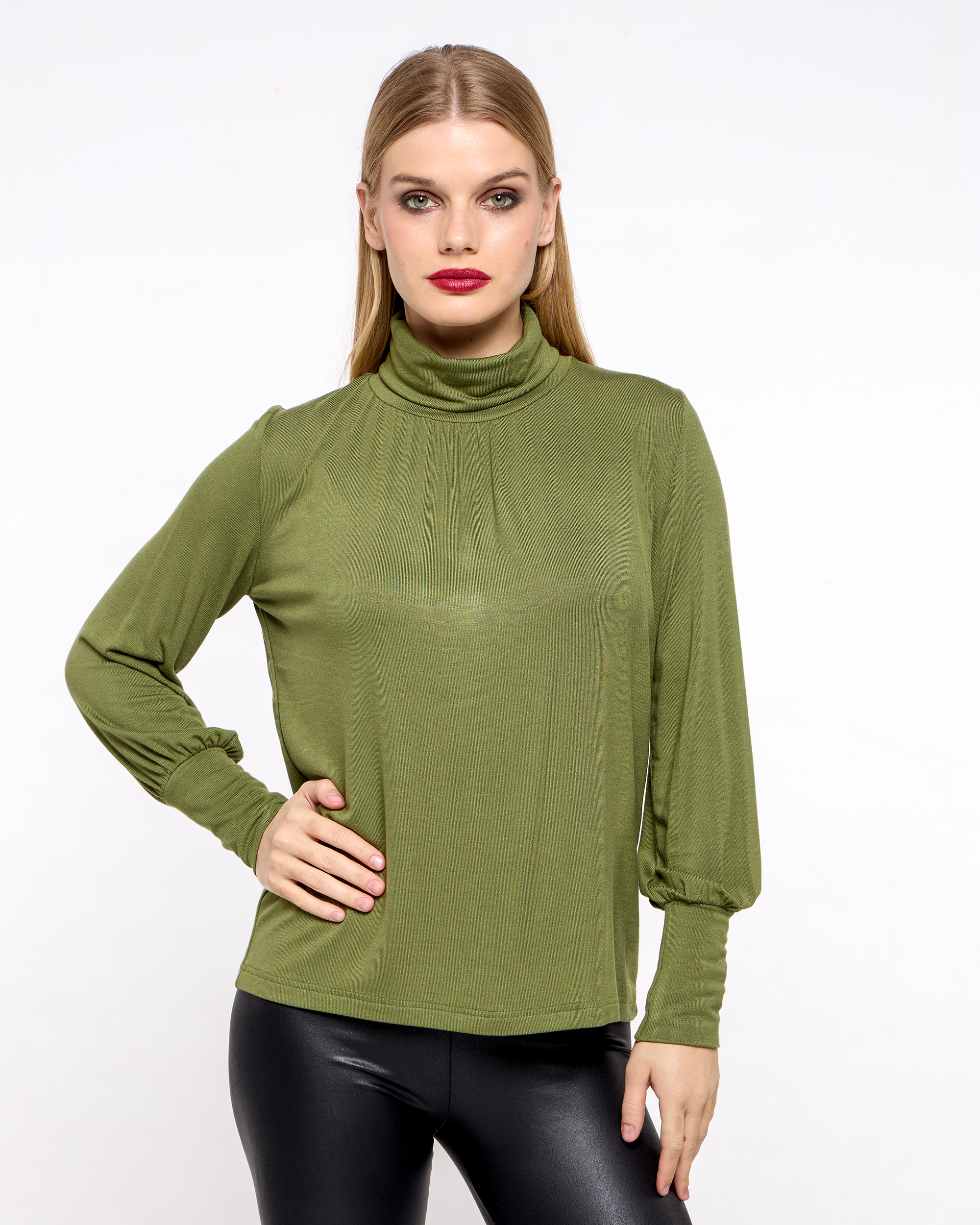 BLOUSE KNITTED HIGH NECK