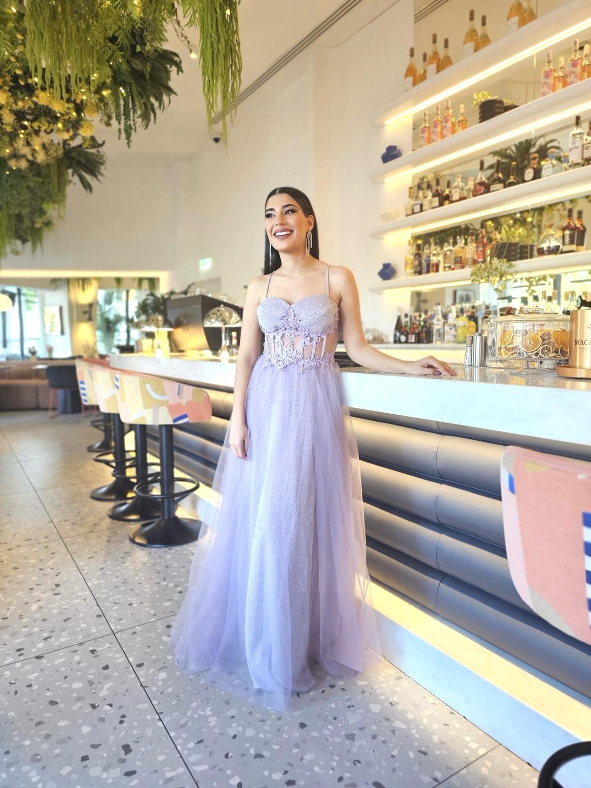 MAXI DRESS CUPS TULLE