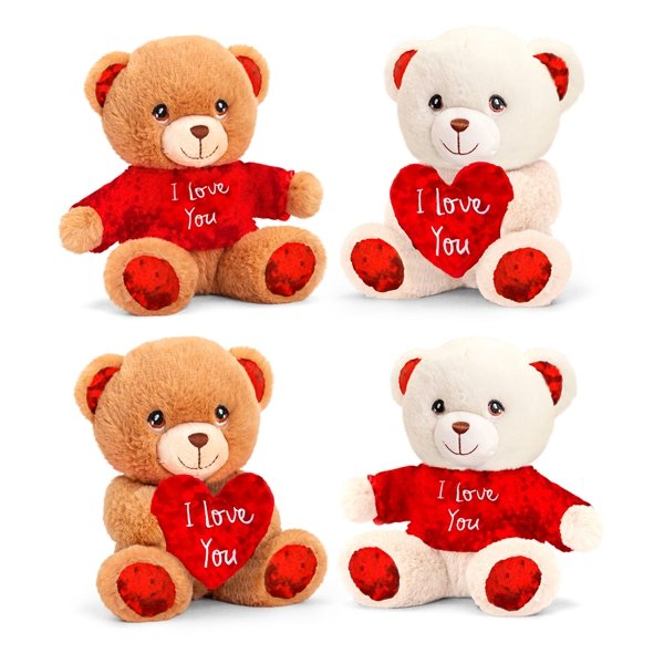 KEELECO PLUSH TOY VALENTINE SENTIMENTS BEAR WITH HEART 20CM - Acappela