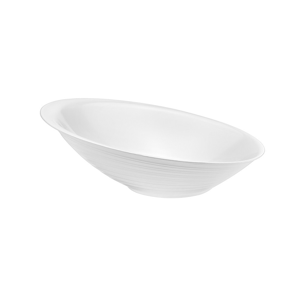 XM – ELIPS SALAD PLATE WHITE MELAMINE 38 X 30.5 CM No.9134