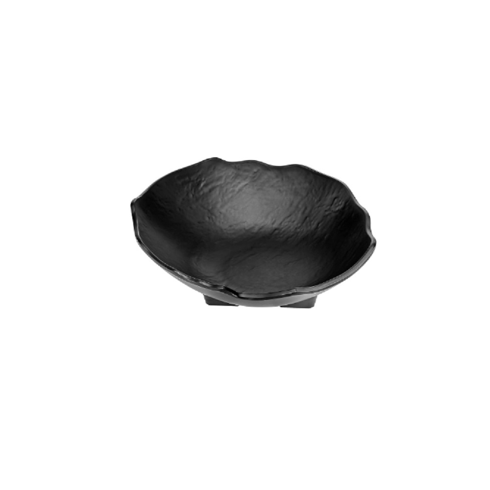 XM – SALAD BOWL WITH LEG MELAMINE MATT BLACK 25 CM No.9140