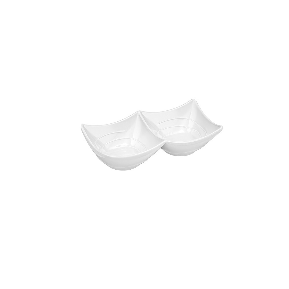 XM – DOUBLE RAMEKIN MELAMINE WHITE 16.5 X 8.5 CM No.9151