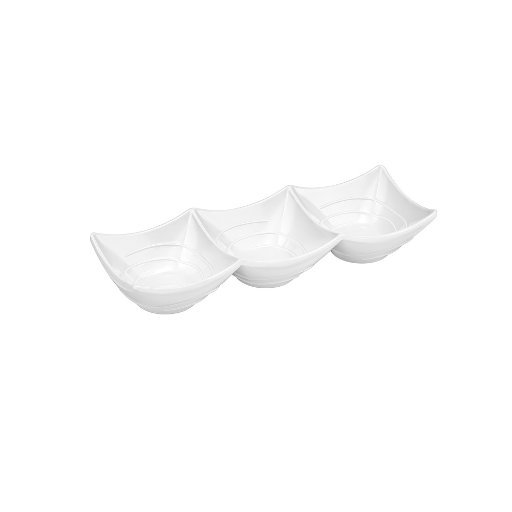 XM – TRIPLE RAMEKIN MELAMINE WHITE 24 X 8.5 CM No.9152