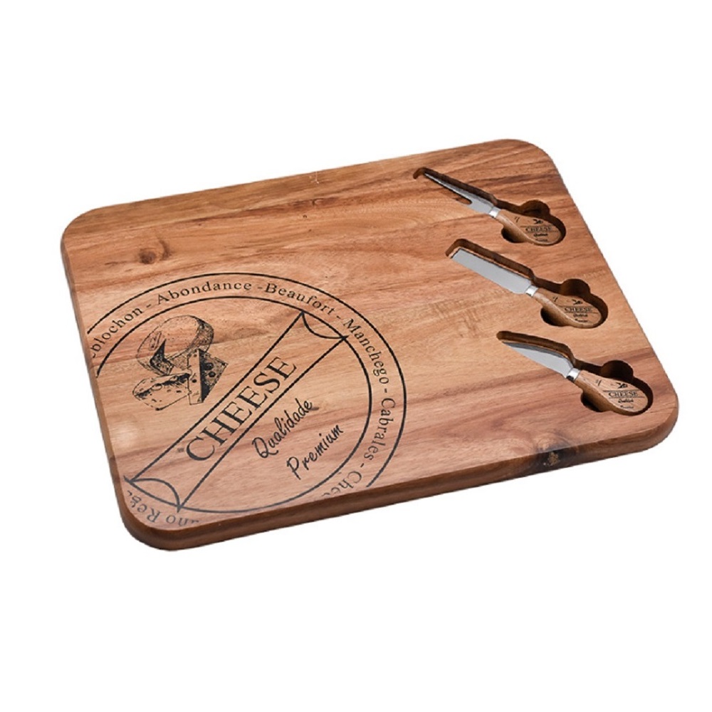 XM – CHEESE BOARD WITH 3 KNIVES 40 x 32 CM