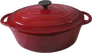 ILSA – RED ENAMELLED CAST IRON OVAL CASSEROLE 27×33 CM – 6 L