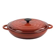 ILSA – RED ENAMELLED CAST IRON ROUND SHALLOW CASSEROLE 31 CM – 3.5 L