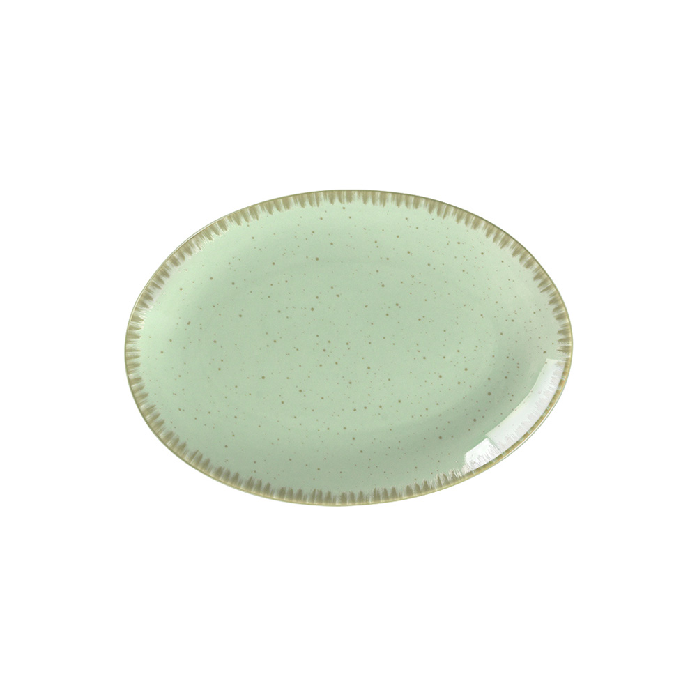 DOT – PISTACHIO GREEN OVAL PLATTER 26 CM