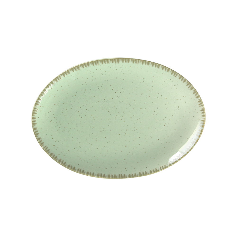 DOT – PISTACHIO GREEN OVAL PLATTER 31 CM