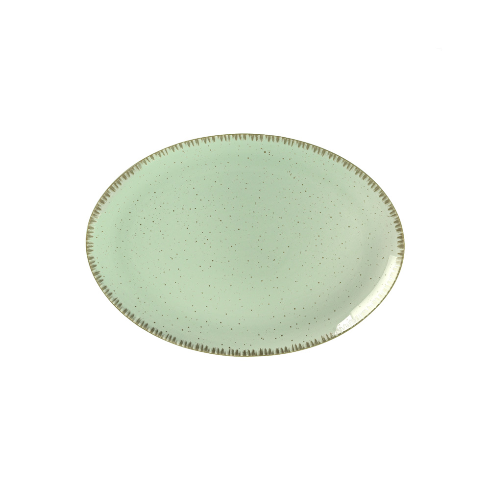 DOT – PISTACHIO GREEN OVAL PLATTER 36 CM