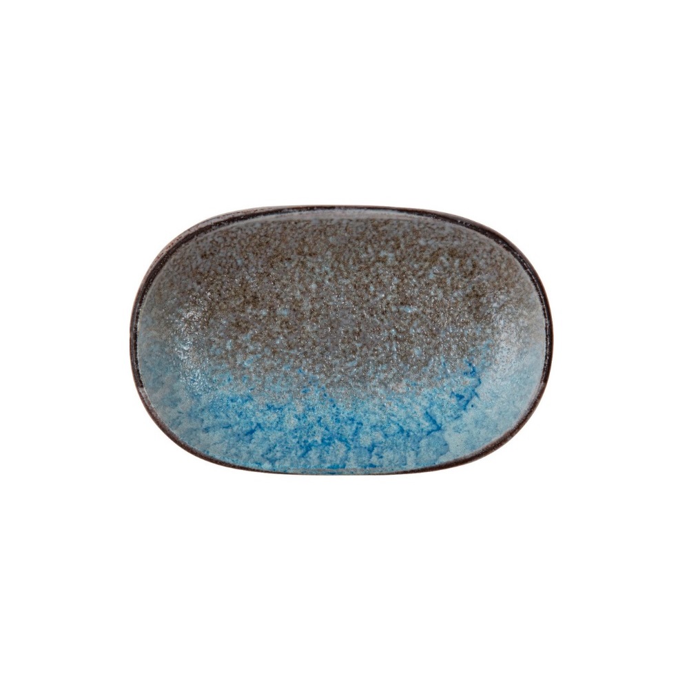 ID FINE – DELTA GREY/BLUE PORCELAIN OVAL PLATTER 23×15 CM