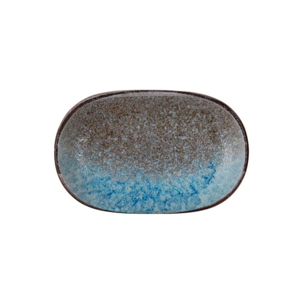 ID FINE – DELTA GREY/BLUE PORCELAIN OVAL PLATTER 28×18 CM