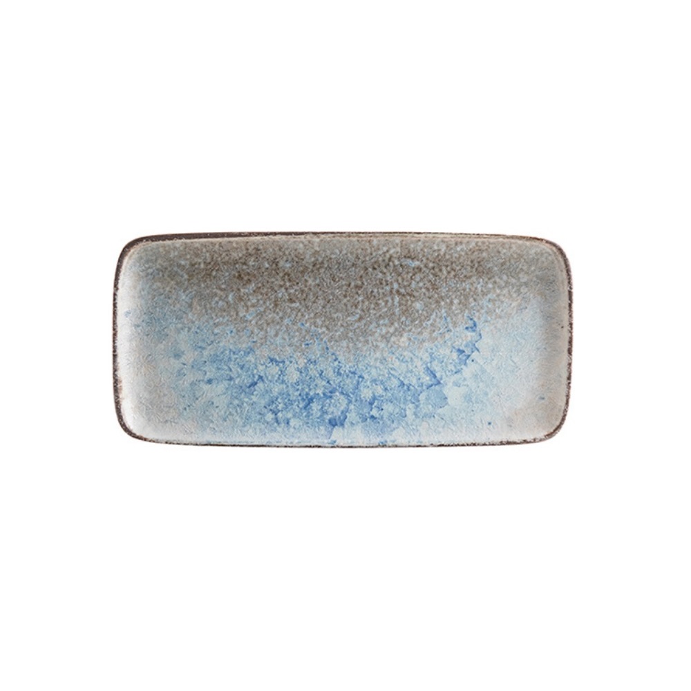 ID FINE – DELTA GREY/BLUE PORCELAIN RECTANGULAR PLATTER 34×15 CM