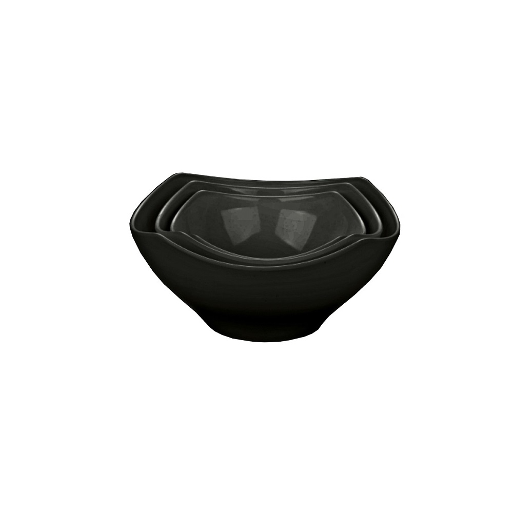 BNOV – SQUARE MELAMINE DEEP SALAD BOWL BLACK 17.5 x 17.5 x 10 CM