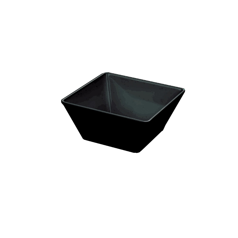 BNOV – BLACK MELAMINE DEEP SQUARE SALAD BOWL 23.8 x 23.8 x 10 CM / 2.4 L