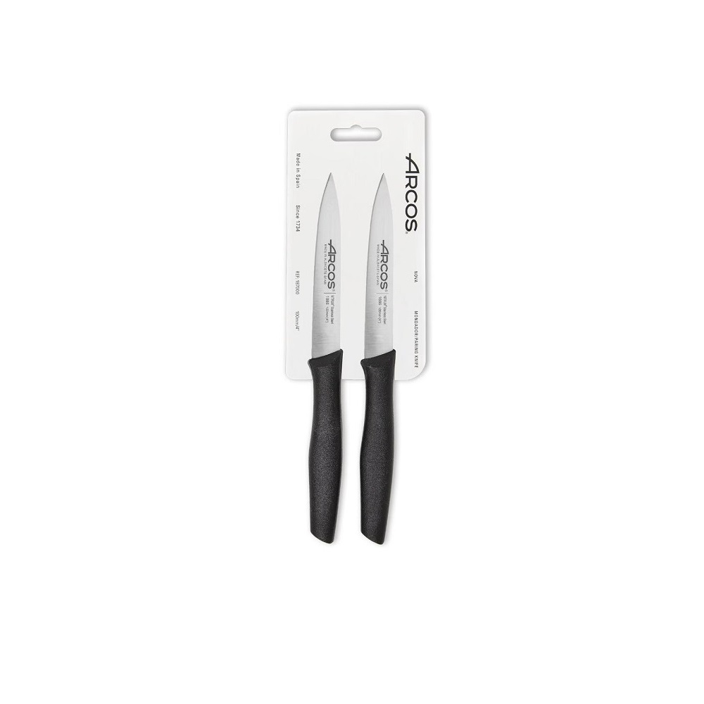 ARCOS – 2 PCS BLISTER NOVA PARING KNIFE 10 CM BLACK