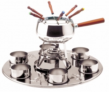 ARTAME – ST/ST 18/10 FONDUE SET OF 6 WITH WOODEN HANDLE