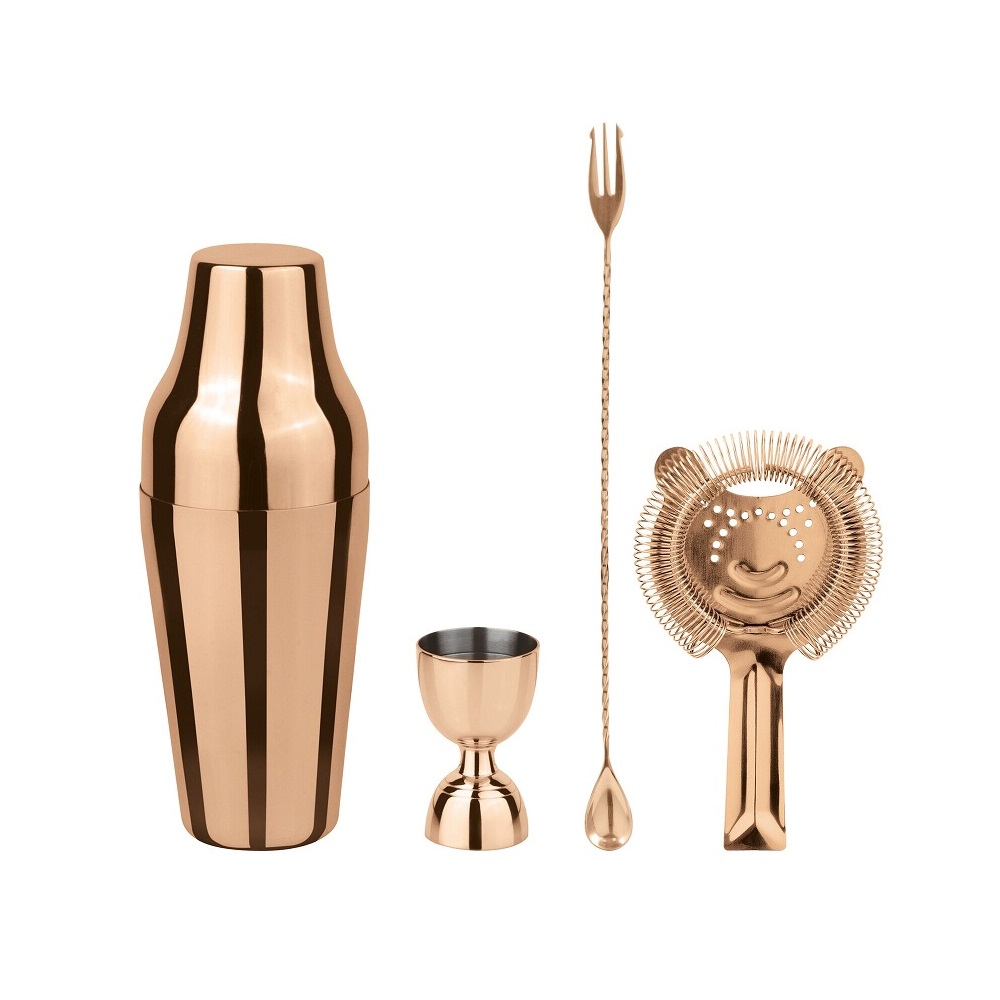 PADERNO – COCKTAIL SET OF 4 PCS COPPER FINISH