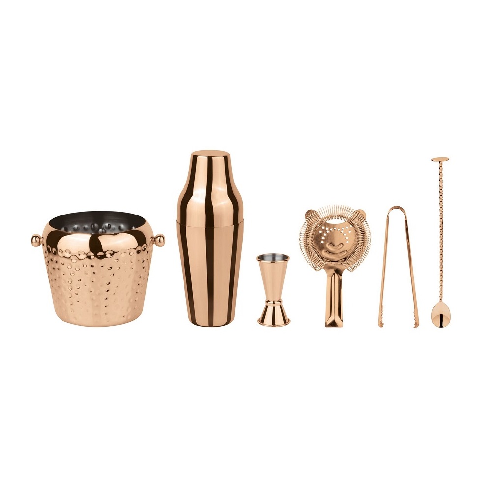 PADERNO – COCKTAIL SET OF 6 PCS COPPER FINISH