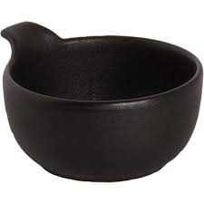 MAASTRICHT – PORCELAIN UNIVERSE BLACK MAT BOWL WITH HANDLE 10 CM