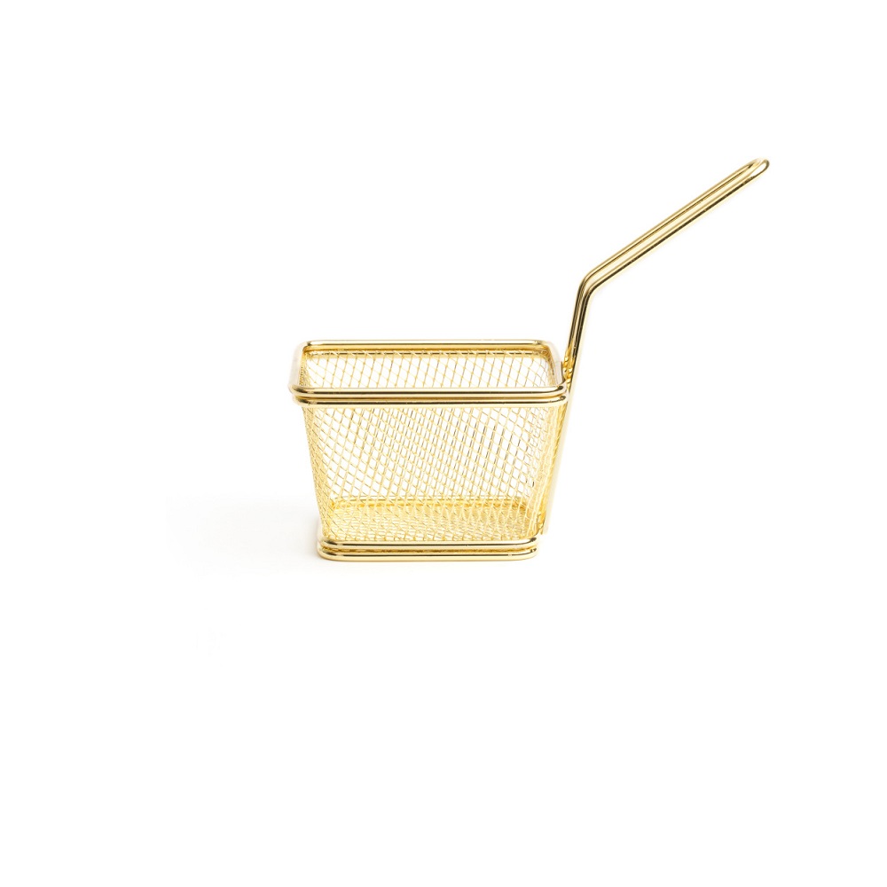 COMAS – SQUARE BASKET ST/ST 10 x 9 x 7 CM GOLD