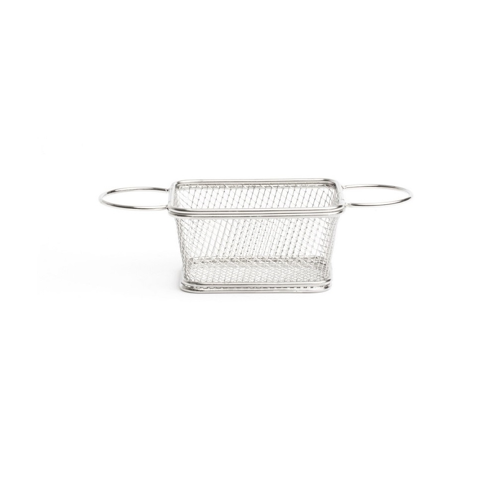 COMAS – SQUARE BASKET  WITH HANDLES ST/ST 11 x 9 x 5.5 CM SILVER