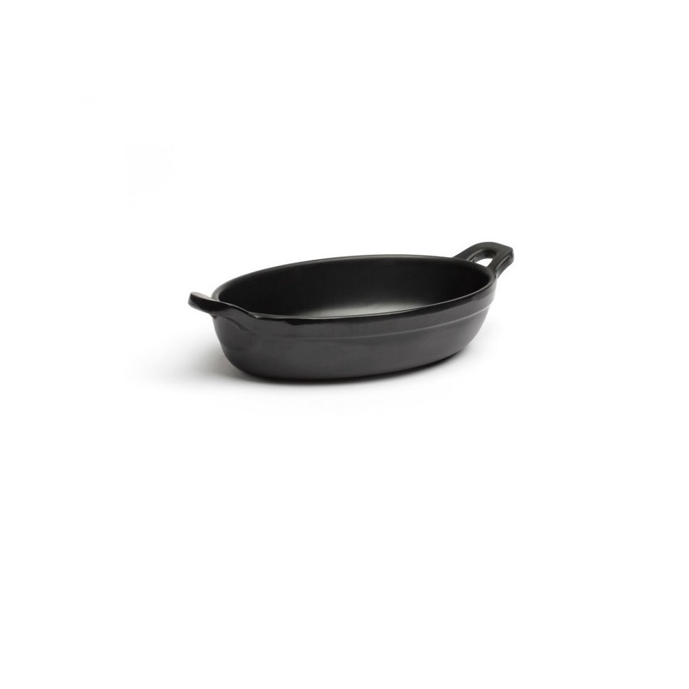 COMAS – MINI BLACK MELAMINE OVAL PAN WITH HANDLES 15 x 8 CM