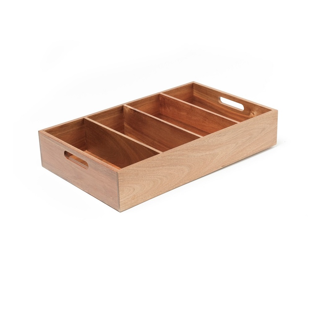 COMAS – WOODEN CUTLERY TRAY 4 COMPARTMENTS 53×32.5×10 CM