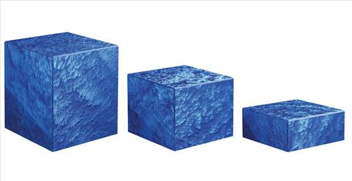 GB – SET OF 3 BLUE MARINE ACRYLIC CUBES 19×8, 20×16, 21×24 CM