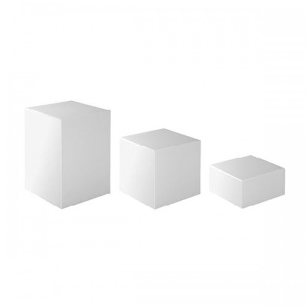 GB – SET OF 3 FROSTED WHITE ACRYLIC CUBES 19×8, 20×16, 21×24 CM