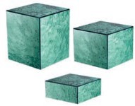 GB – SET OF 3 FOREST GREEN ACRYLIC CUBES 19×8, 20×16, 21×24 CM